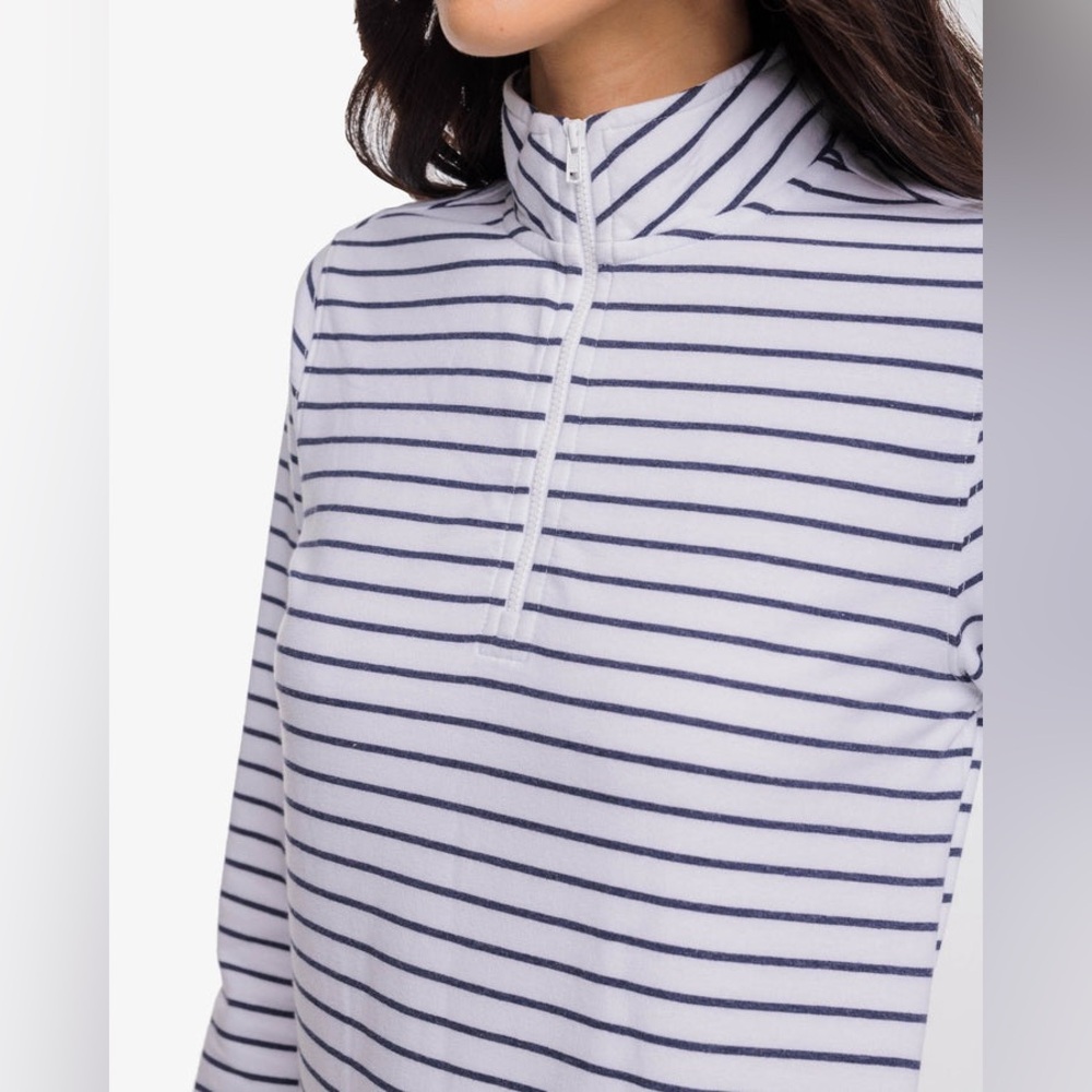 Southern Tide Women's Heather Tara Quarter Zip in Heather Navy - Size XS - Picture 3 of 15